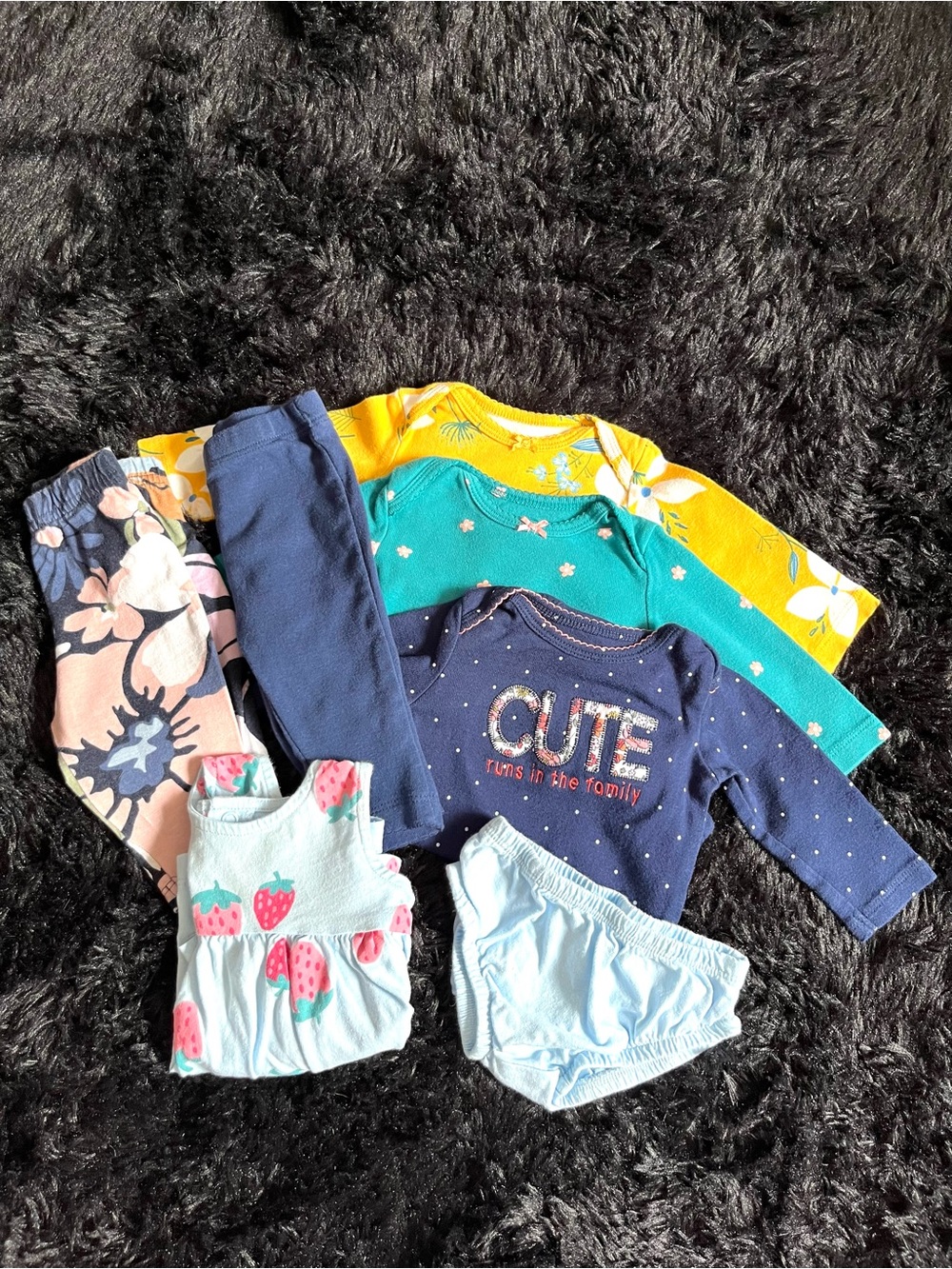 COTTON 0-3 Months Girl NAVY BLUE 7 Piece Bundle. Live Show Listing. $10 starts.